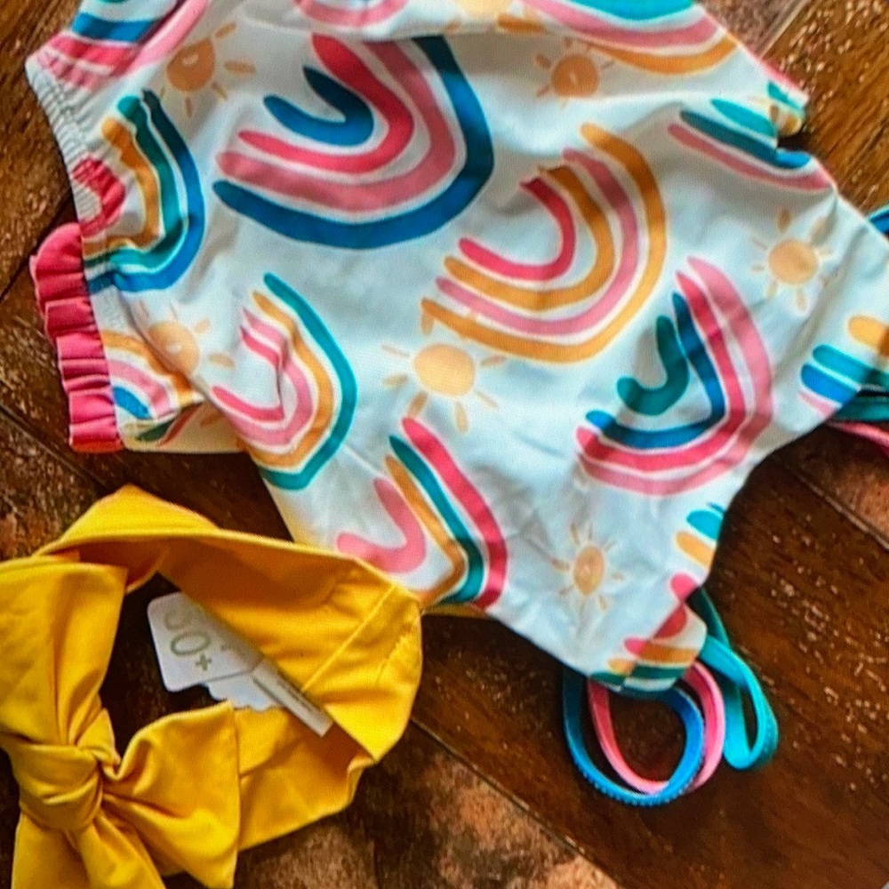 Colorful rainbow design swimsuit